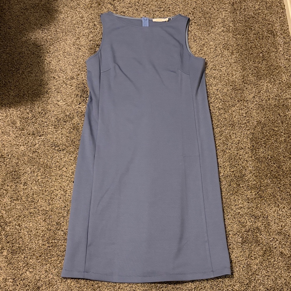 Chic Sleeveless Blue Midi Dress